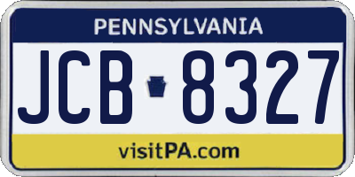 PA license plate JCB8327