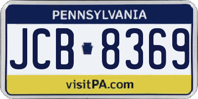 PA license plate JCB8369
