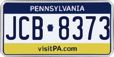 PA license plate JCB8373