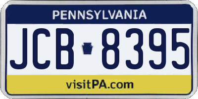 PA license plate JCB8395