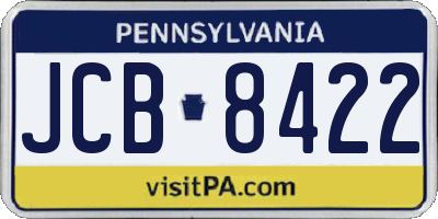 PA license plate JCB8422