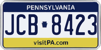 PA license plate JCB8423