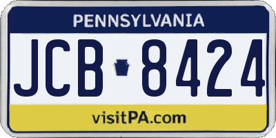 PA license plate JCB8424