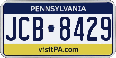 PA license plate JCB8429