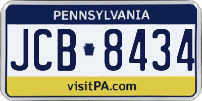 PA license plate JCB8434
