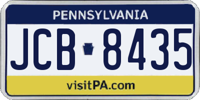 PA license plate JCB8435
