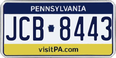 PA license plate JCB8443