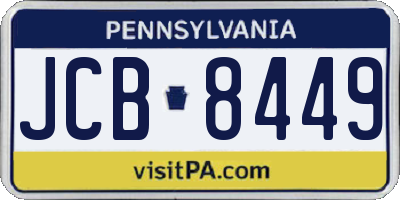 PA license plate JCB8449