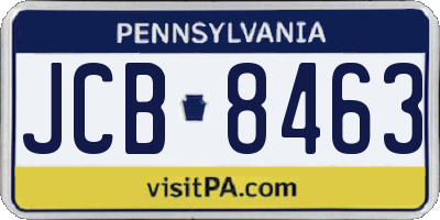 PA license plate JCB8463