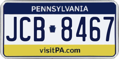 PA license plate JCB8467