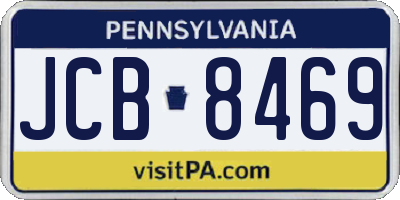 PA license plate JCB8469