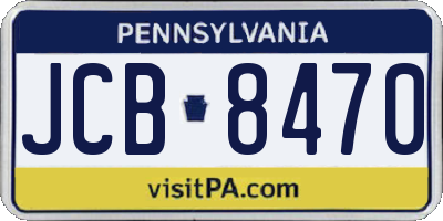 PA license plate JCB8470