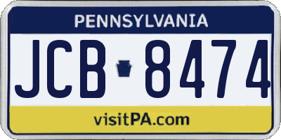 PA license plate JCB8474
