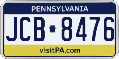 PA license plate JCB8476