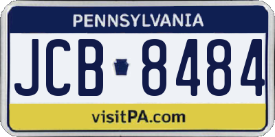 PA license plate JCB8484