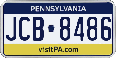 PA license plate JCB8486