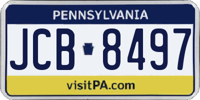 PA license plate JCB8497