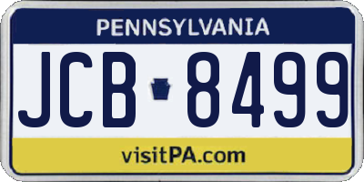 PA license plate JCB8499