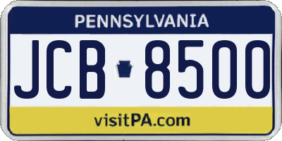 PA license plate JCB8500