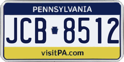 PA license plate JCB8512