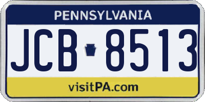PA license plate JCB8513