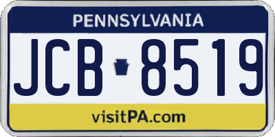 PA license plate JCB8519