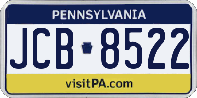 PA license plate JCB8522