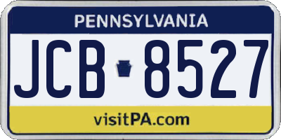 PA license plate JCB8527