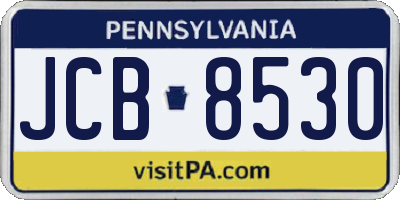 PA license plate JCB8530