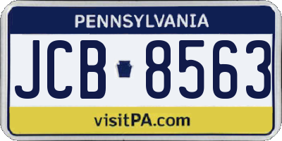 PA license plate JCB8563