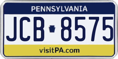 PA license plate JCB8575