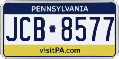 PA license plate JCB8577