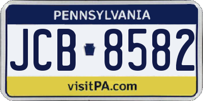 PA license plate JCB8582