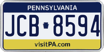 PA license plate JCB8594