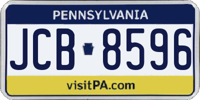 PA license plate JCB8596