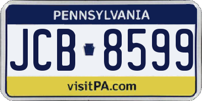 PA license plate JCB8599