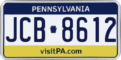 PA license plate JCB8612