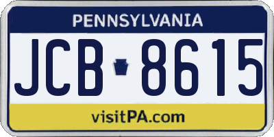 PA license plate JCB8615