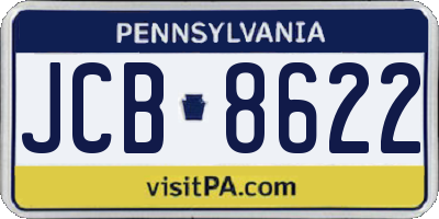 PA license plate JCB8622