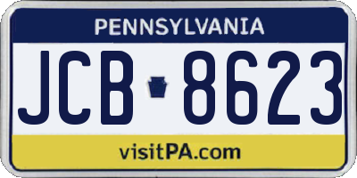 PA license plate JCB8623