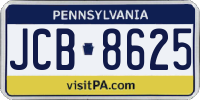 PA license plate JCB8625