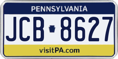 PA license plate JCB8627