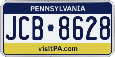 PA license plate JCB8628