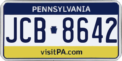 PA license plate JCB8642