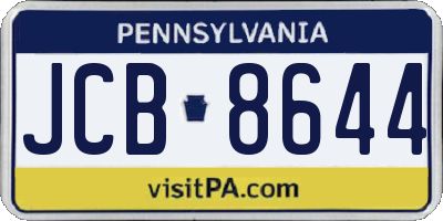 PA license plate JCB8644
