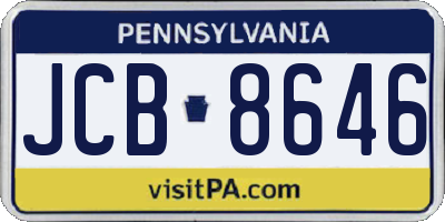 PA license plate JCB8646