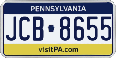 PA license plate JCB8655