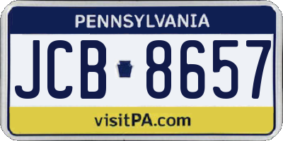 PA license plate JCB8657