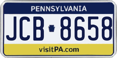 PA license plate JCB8658