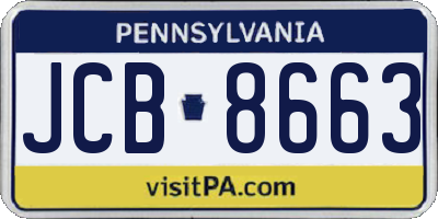 PA license plate JCB8663